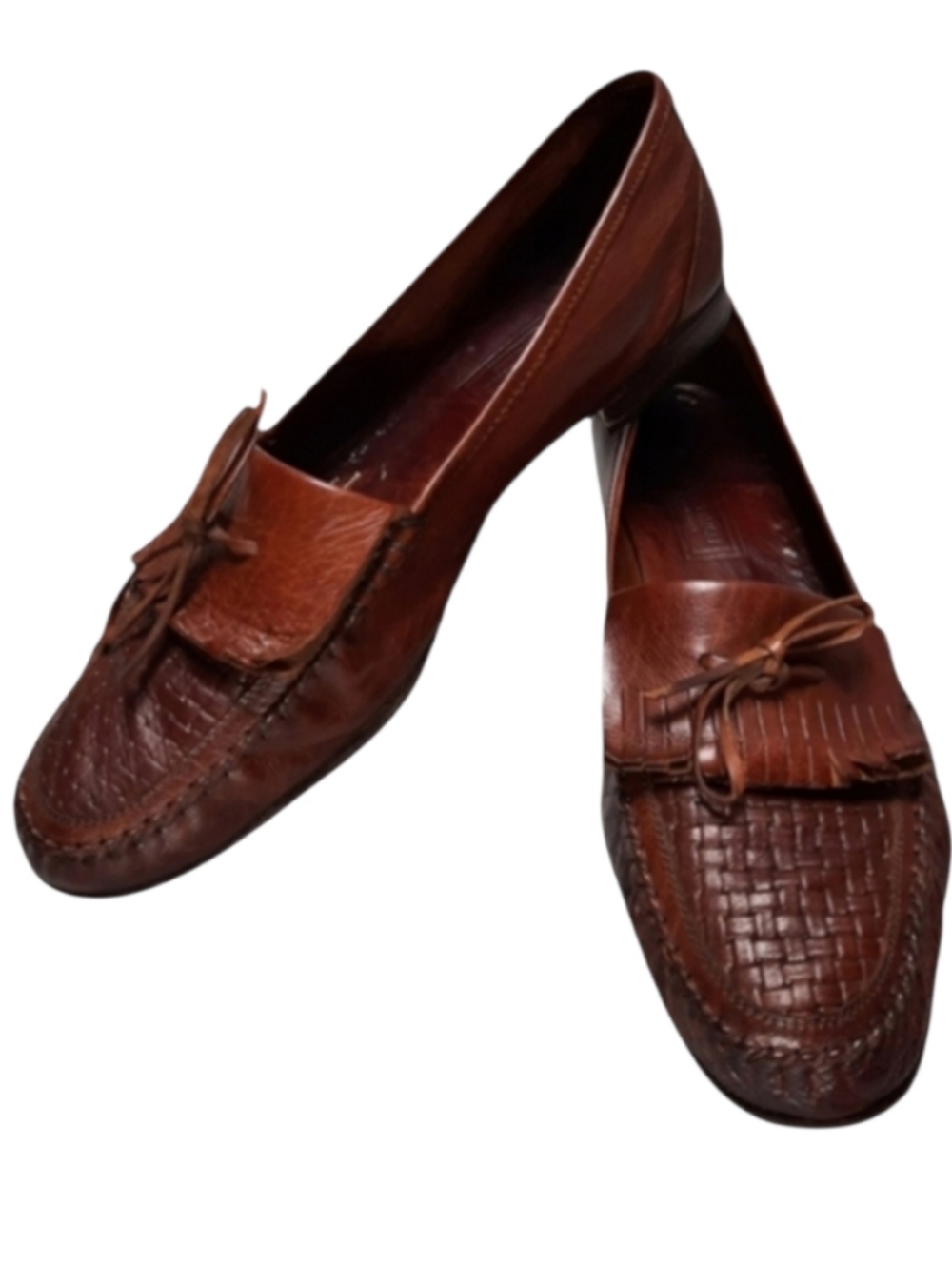 Bruno Magli VTG Portland Brown Leather Kilty Slip-On Shoe SZ 12M